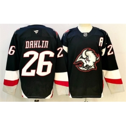 Men Buffalo Sabres 26 Rasmus Dahlin Black 2024 25 Alternate With A Patch Stitched Hockey Jersey