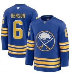 Men Buffalo Sabres  6 Zach Benson Blue Stitched Hockey Jersey