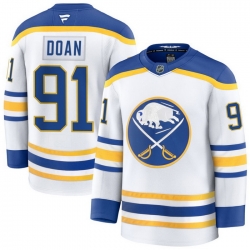 Men Buffalo Sabres  91 Josh Doan White Stitched Hockey Jersey