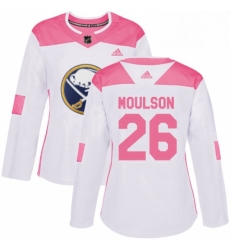 Womens Adidas Buffalo Sabres 26 Matt Moulson Authentic WhitePink Fashion NHL Jersey Womens Adidas Buffalo Sabres 26 Matt Moulson Authentic WhitePink Fashion NHL Jersey