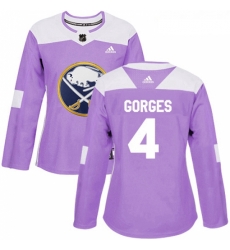 Womens Adidas Buffalo Sabres 4 Josh Gorges Authentic Purple Fights Cancer Practice NHL Jersey Womens Adidas Buffalo Sabres 4 Josh Gorges Authentic Purple Fights Cancer Practice NHL Jersey
