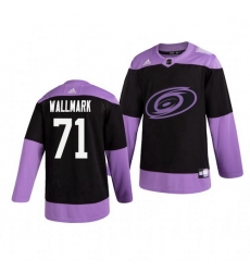 Hurricanes 71 Lucas Wallmark Black Purple Hockey Fights Cancer Adidas Jersey Hurricanes 71 Lucas Wallmark Black Purple Hockey Fights Cancer Adidas Jersey