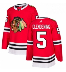 Mens Adidas Chicago Blackhawks 5 Adam Clendening Authentic Red Home NHL Jersey Mens Adidas Chicago Blackhawks 5 Adam Clendening Authentic Red Home NHL Jersey