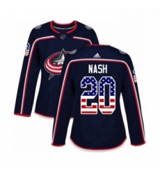 Womens Adidas Columbus Blue Jackets 20 Riley Nash Authentic Navy Blue USA Flag Fashion NHL Jersey Womens Adidas Columbus Blue Jackets 20 Riley Nash Authentic Navy Blue USA Flag Fashion NHL Jersey