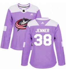 Womens Adidas Columbus Blue Jackets 38 Boone Jenner Authentic Purple Fights Cancer Practice NHL Jersey Womens Adidas Columbus Blue Jackets 38 Boone Jenner Authentic Purple Fights Cancer Practice NHL Jersey