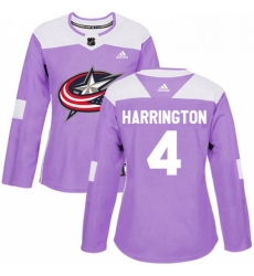 Womens Adidas Columbus Blue Jackets 4 Scott Harrington Authentic Purple Fights Cancer Practice NHL Jersey Womens Adidas Columbus Blue Jackets 4 Scott Harrington Authentic Purple Fights Cancer Practice NHL Jersey