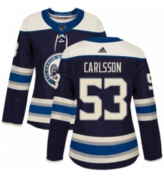 Womens Adidas Columbus Blue Jackets 53 Gabriel Carlsson Authentic Navy Blue Alternate NHL Jersey Womens Adidas Columbus Blue Jackets 53 Gabriel Carlsson Authentic Navy Blue Alternate NHL Jersey