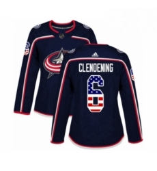 Womens Adidas Columbus Blue Jackets 6 Adam Clendening Authentic Navy Blue USA Flag Fashion NHL Jersey Womens Adidas Columbus Blue Jackets 6 Adam Clendening Authentic Navy Blue USA Flag Fashion NHL Jersey
