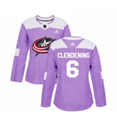 Womens Adidas Columbus Blue Jackets 6 Adam Clendening Authentic Purple Fights Cancer Practice NHL Jersey Womens Adidas Columbus Blue Jackets 6 Adam Clendening Authentic Purple Fights Cancer Practice NHL Jersey