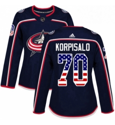 Womens Adidas Columbus Blue Jackets 70 Joonas Korpisalo Authentic Navy Blue USA Flag Fashion NHL Jersey Womens Adidas Columbus Blue Jackets 70 Joonas Korpisalo Authentic Navy Blue USA Flag Fashion NHL Jersey