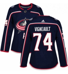 Womens Adidas Columbus Blue Jackets 74 Sam Vigneault Premier Navy Blue Home NHL Jersey Womens Adidas Columbus Blue Jackets 74 Sam Vigneault Premier Navy Blue Home NHL Jersey