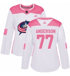 Womens Adidas Columbus Blue Jackets 77 Josh Anderson Authentic WhitePink Fashion NHL Jersey Womens Adidas Columbus Blue Jackets 77 Josh Anderson Authentic WhitePink Fashion NHL Jersey