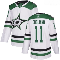 Stars #11 Andrew Cogliano White Road Authentic Stitched Hockey Jersey