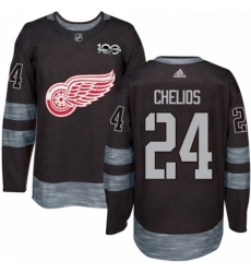 Mens Adidas Detroit Red Wings 24 Chris Chelios Premier Black 1917 2017 100th Anniversary NHL Jersey Mens Adidas Detroit Red Wings 24 Chris Chelios Premier Black 1917 2017 100th Anniversary NHL Jersey