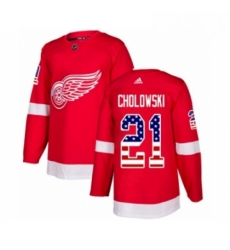Youth Adidas Detroit Red Wings 21 Dennis Cholowski Authentic Red USA Flag Fashion NHL Jersey Youth Adidas Detroit Red Wings 21 Dennis Cholowski Authentic Red USA Flag Fashion NHL Jersey