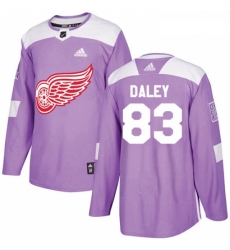 Youth Adidas Detroit Red Wings 83 Trevor Daley Authentic Purple Fights Cancer Practice NHL Jersey Youth Adidas Detroit Red Wings 83 Trevor Daley Authentic Purple Fights Cancer Practice NHL Jersey