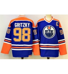Men Edmonton Oilers 98 Wayne Gretzky Royal 2025 With C Patch Stitched Hockey Jersey Men Edmonton Oilers 98 Wayne Gretzky Royal 2025 With C Patch Stitched Hockey Jersey