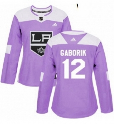 Womens Adidas Los Angeles Kings 12 Marian Gaborik Authentic Purple Fights Cancer Practice NHL Jersey Womens Adidas Los Angeles Kings 12 Marian Gaborik Authentic Purple Fights Cancer Practice NHL Jersey