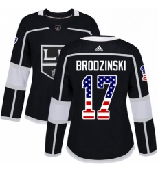 Womens Adidas Los Angeles Kings 17 Jonny Brodzinski Authentic Black USA Flag Fashion NHL Jersey Womens Adidas Los Angeles Kings 17 Jonny Brodzinski Authentic Black USA Flag Fashion NHL Jersey