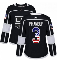 Womens Adidas Los Angeles Kings 3 Dion Phaneuf Authentic Black USA Flag Fashion NHL Jersey Womens Adidas Los Angeles Kings 3 Dion Phaneuf Authentic Black USA Flag Fashion NHL Jersey