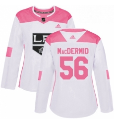 Womens Adidas Los Angeles Kings 56 Kurtis MacDermid Authentic WhitePink Fashion NHL Jersey Womens Adidas Los Angeles Kings 56 Kurtis MacDermid Authentic WhitePink Fashion NHL Jersey