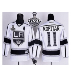 Kids Los Angeles Kings #11 Anze Kopitar White Road 2014 Stanley Cup Finals Stitched NHL Jerseys Kids Los Angeles Kings #11 Anze Kopitar White Road 2014 Stanley Cup Finals Stitched NHL Jerseys