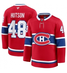 Men Montreal Canadiens 48 Lane Hutson Fanatics Red Home Premium Jerseys