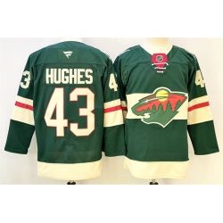 Men Minnesota Wild 43 Hunter Haight Green 2024 25 Home Stitched Hockey Jersey