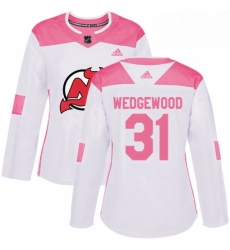 Womens Adidas New Jersey Devils 31 Scott Wedgewood Authentic WhitePink Fashion NHL Jersey Womens Adidas New Jersey Devils 31 Scott Wedgewood Authentic WhitePink Fashion NHL Jersey