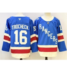 Men New York Rangers 16 Vincent Trocheck Blue 2025 Stitched Hockey Jersey Men New York Rangers 16 Vincent Trocheck Blue 2025 Stitched Hockey Jersey