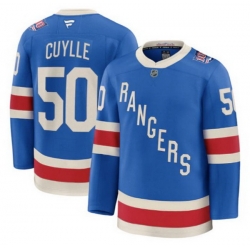 Men New York Rangers 50 Will Cuylle Blue Centennial Stitched Hockey Jersey