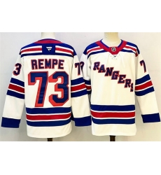 Men New York Rangers 73 Matt Rempe White 2024 25 Away Stitched Hockey Jersey