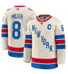 Men New York Rangers 8 J T  Miller Beige 2026 Winter Classic With C Patch Stitched Hockey Jersey