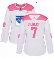 Womens Adidas New York Rangers 7 Rod Gilbert Authentic WhitePink Fashion NHL Jersey Womens Adidas New York Rangers 7 Rod Gilbert Authentic WhitePink Fashion NHL Jersey