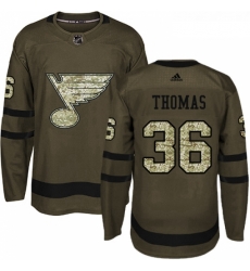 Youth Adidas St Louis Blues 36 Robert Thomas Authentic Green Salute to Service NHL Jersey Youth Adidas St Louis Blues 36 Robert Thomas Authentic Green Salute to Service NHL Jersey