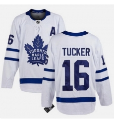 Men Toronto Maple Leafs 16 Darcy Tucker White With A Patch Stitched Hockey Jersey