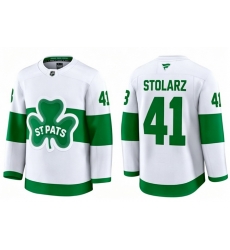 Men Toronto Maple Leafs Anthony Stolarz 41 White St Patricks Authentic Jersey
