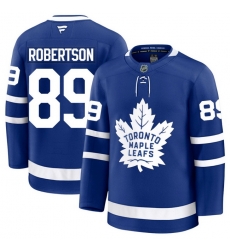 Men Toronto Maple Leafs Nicholas Robertson 89 Fanatics Home Blue Premium Stitched Hockey Jersey