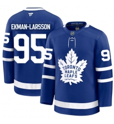Men Toronto Maple Leafs Oliver Ekman 95 Fanatics Home Blue Premium Stitched Hockey Jersey
