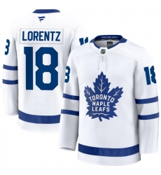 Men Toronto Maple Leafs Steven Lorentz 18 Fanatics Away White Premium Stitched Hockey Jersey