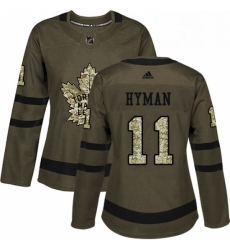 Womens Adidas Toronto Maple Leafs 11 Zach Hyman Authentic Green Salute to Service NHL Jersey Womens Adidas Toronto Maple Leafs 11 Zach Hyman Authentic Green Salute to Service NHL Jersey