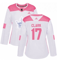 Womens Adidas Toronto Maple Leafs 17 Wendel Clark Authentic WhitePink Fashion NHL Jersey Womens Adidas Toronto Maple Leafs 17 Wendel Clark Authentic WhitePink Fashion NHL Jersey