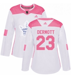 Womens Adidas Toronto Maple Leafs 23 Travis Dermott Authentic White Pink Fashion NHL Jersey Womens Adidas Toronto Maple Leafs 23 Travis Dermott Authentic White Pink Fashion NHL Jersey