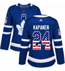 Womens Adidas Toronto Maple Leafs 24 Kasperi Kapanen Authentic Royal Blue USA Flag Fashion NHL Jersey Womens Adidas Toronto Maple Leafs 24 Kasperi Kapanen Authentic Royal Blue USA Flag Fashion NHL Jersey