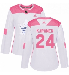 Womens Adidas Toronto Maple Leafs 24 Kasperi Kapanen Authentic WhitePink Fashion NHL Jersey Womens Adidas Toronto Maple Leafs 24 Kasperi Kapanen Authentic WhitePink Fashion NHL Jersey