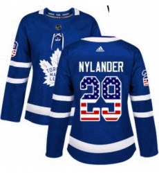 Womens Adidas Toronto Maple Leafs 29 William Nylander Authentic Royal Blue USA Flag Fashion NHL Jersey Womens Adidas Toronto Maple Leafs 29 William Nylander Authentic Royal Blue USA Flag Fashion NHL Jersey