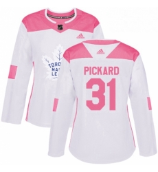 Womens Adidas Toronto Maple Leafs 31 Calvin Pickard Authentic WhitePink Fashion NHL Jersey Womens Adidas Toronto Maple Leafs 31 Calvin Pickard Authentic WhitePink Fashion NHL Jersey
