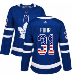 Womens Adidas Toronto Maple Leafs 31 Grant Fuhr Authentic Royal Blue USA Flag Fashion NHL Jersey Womens Adidas Toronto Maple Leafs 31 Grant Fuhr Authentic Royal Blue USA Flag Fashion NHL Jersey