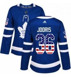 Womens Adidas Toronto Maple Leafs 36 Josh Jooris Authentic Royal Blue USA Flag Fashion NHL Jersey Womens Adidas Toronto Maple Leafs 36 Josh Jooris Authentic Royal Blue USA Flag Fashion NHL Jersey