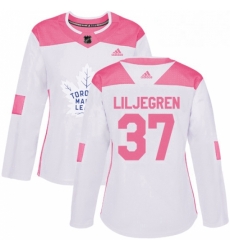 Womens Adidas Toronto Maple Leafs 37 Timothy Liljegren Authentic White Pink Fashion NHL Jersey Womens Adidas Toronto Maple Leafs 37 Timothy Liljegren Authentic White Pink Fashion NHL Jersey
